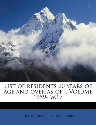 List of Residents 20 Years of Age and Over as of .. Volume 1959- W.17